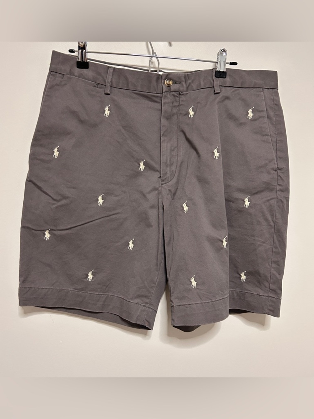 Polo Ralph Lauren Men's "All Over Pony" Classic Fit 8” Shorts - Size 36- Gray